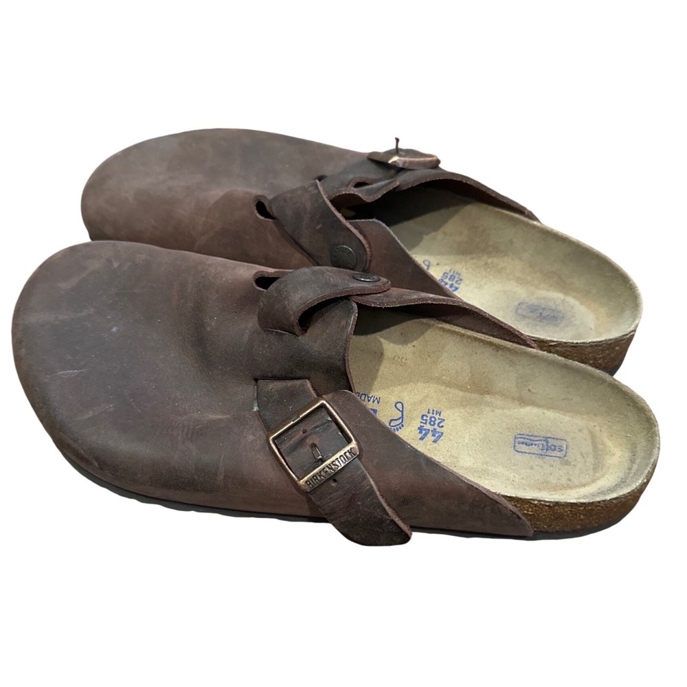 Birkenstock Brown Leather Slip-On Clogs